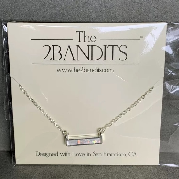 2Bandits Athens Silver Iridescent bling Bar chain - Picture 7 of 11